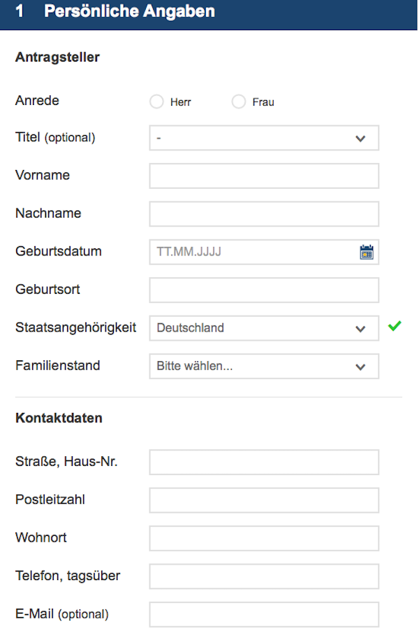 Die Homepage von 1822direkt