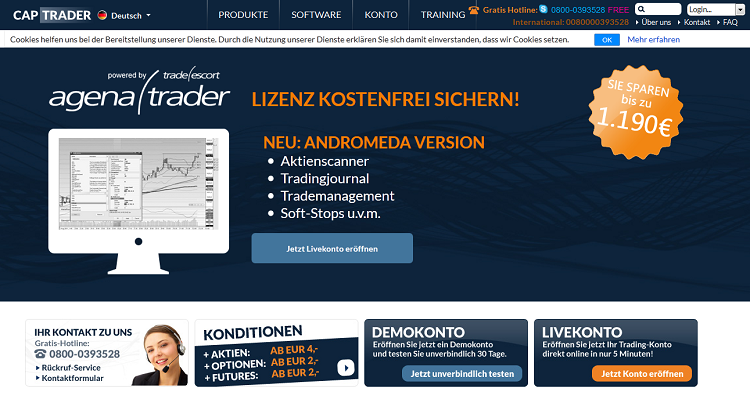 Der Webauftritt von CapTrader