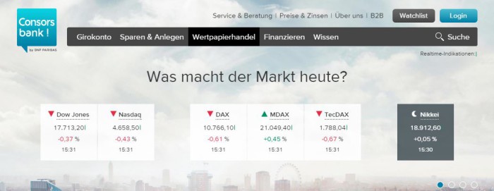 Consorsbank Marktüberblick