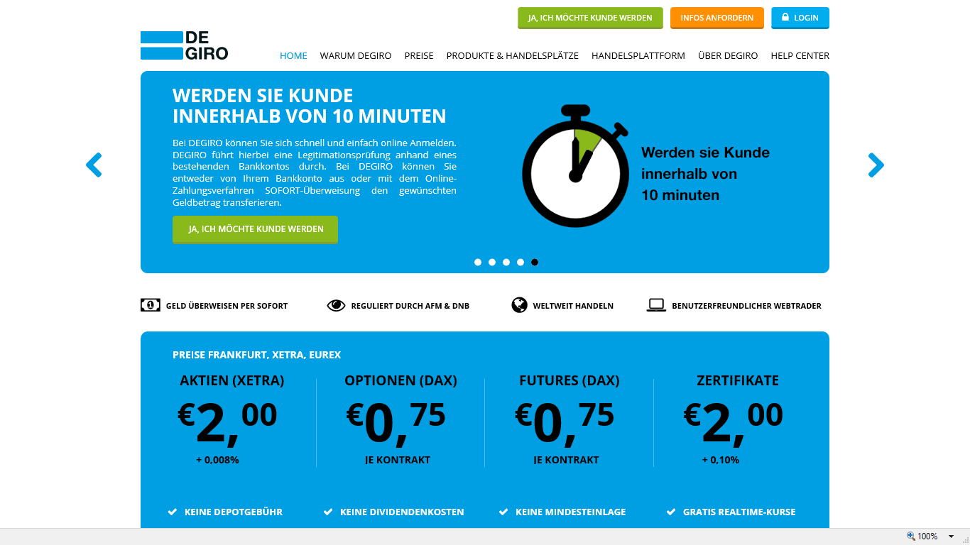 Degiro Depot online eröffnen