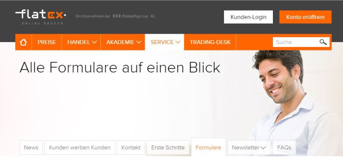 Flatex Webseite