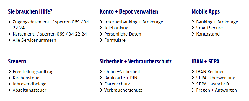 Serviceangebote bei ING-DiBa