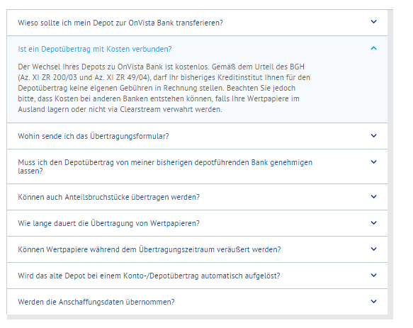 Kostenfreier Depotwechsel bei OnVista