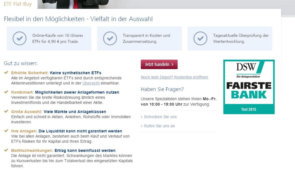 ETF Flat bei der Targobank