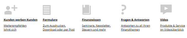 Serviceleistungen bei comdirect