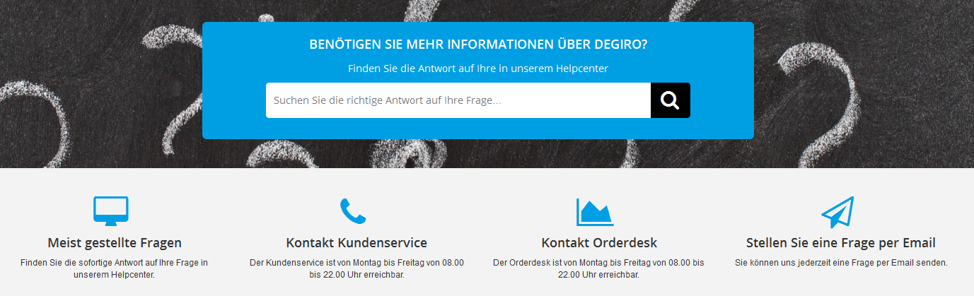 Das Help-Center von Degiro