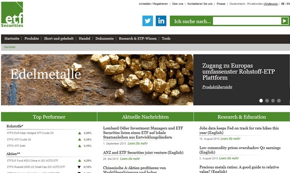 ETF Securities Startseite