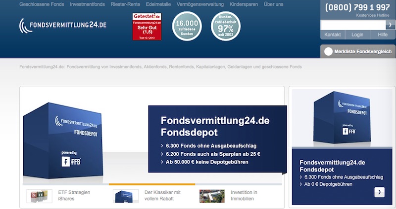 Online-Präsenz von Fondsvermittlung24.de