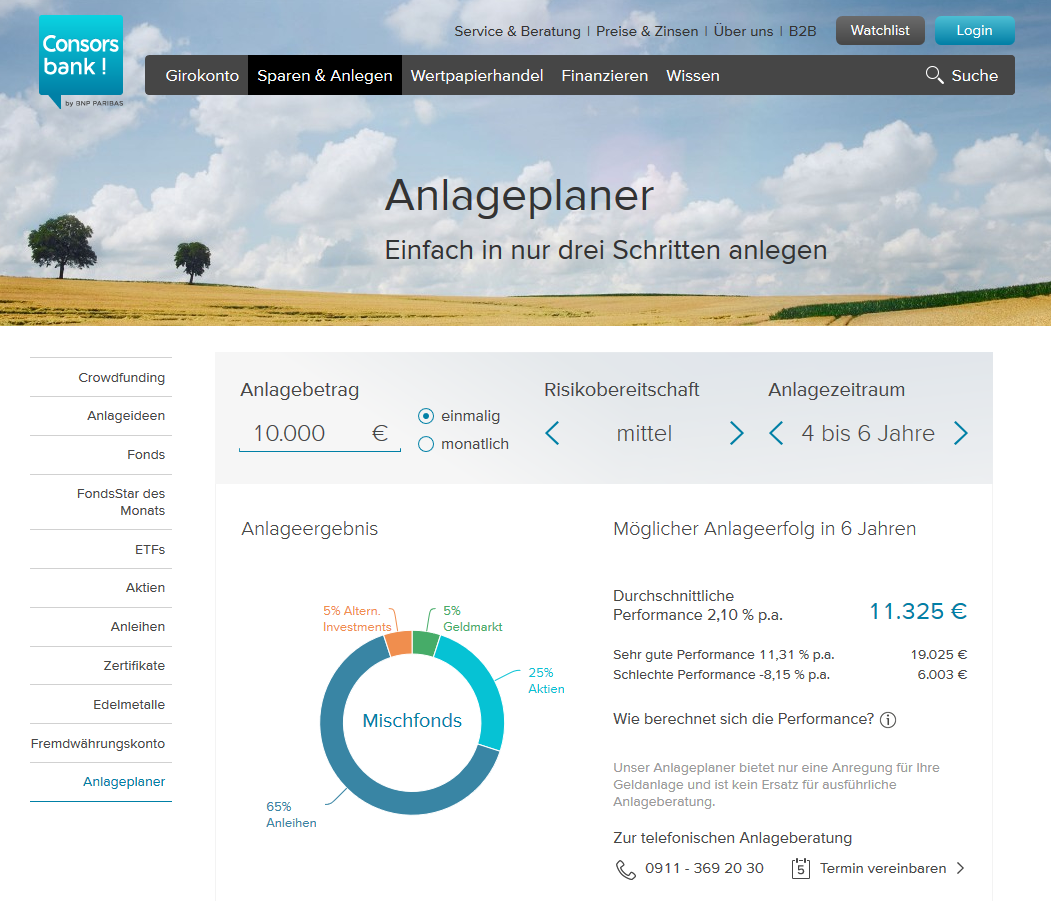 Der Anlageplaner der Consorsbank