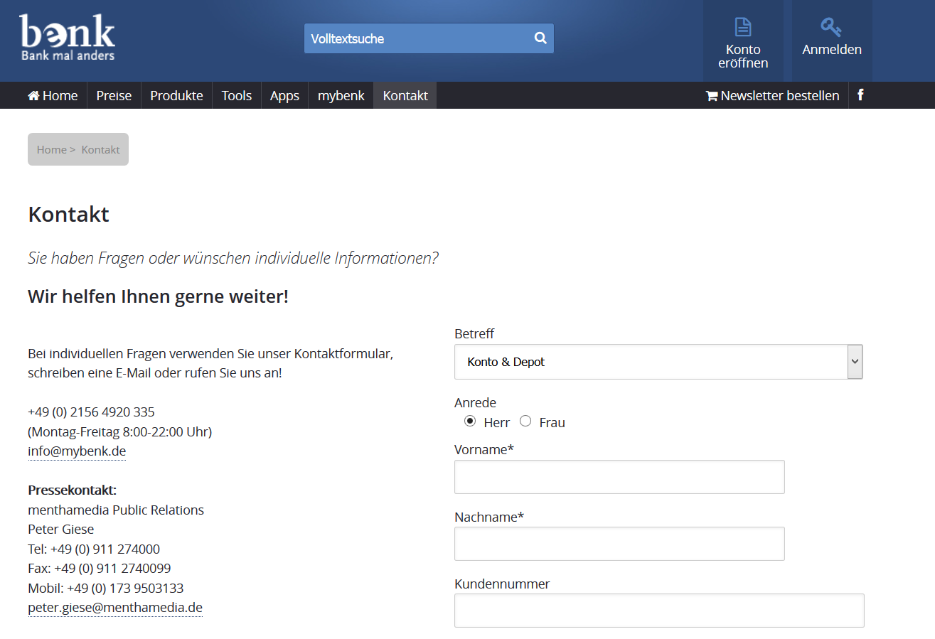 Der deutschsprachige Support ist gut erreichbar