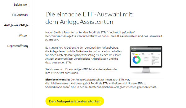 Die hilfreichen Anlagevorschläge bei comdirect