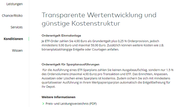 Infos zu den Konditionen von comdirect