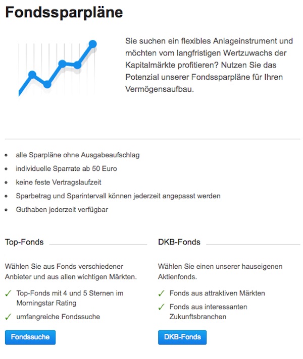 Das Fonds Sparplanangebot der DKB