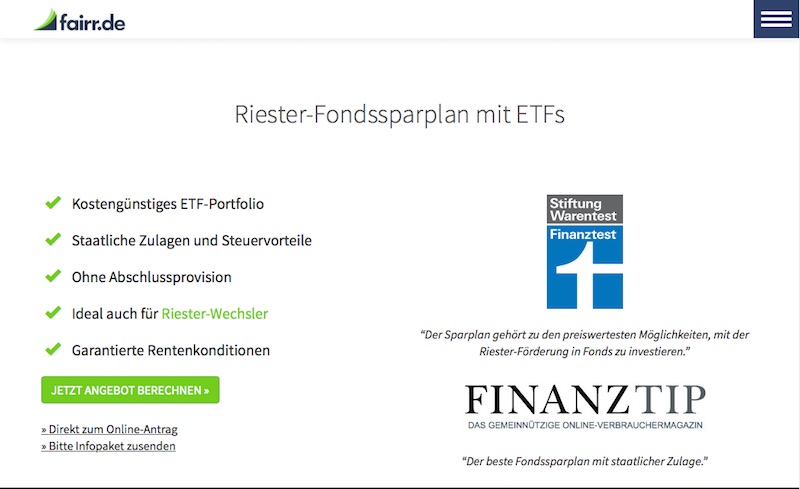Der ETF Sparplan von Fairr.de