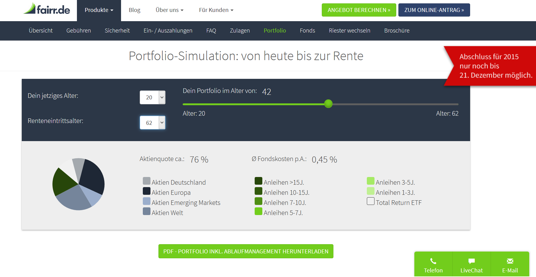 Die Portfolio-Simulation von fairr.de