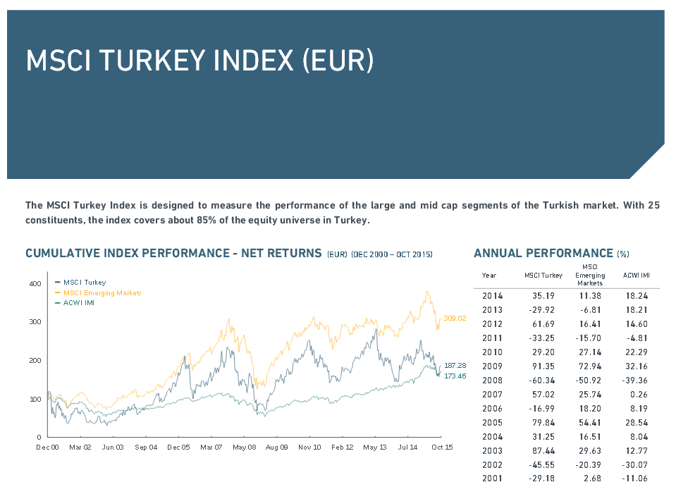 Übersicht über den MSCI Turkey Index