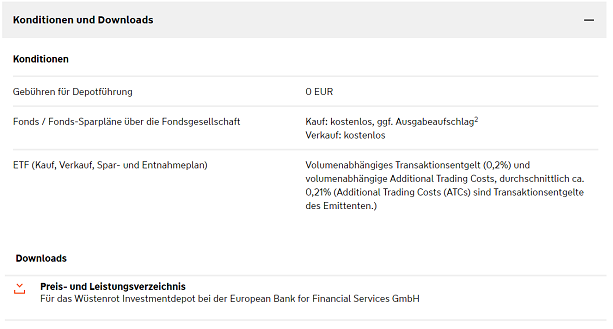 Wüstenrot Investmentdepot Konditionen