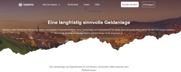 Vaamo Geldanlage - langfristig und sinnvoll