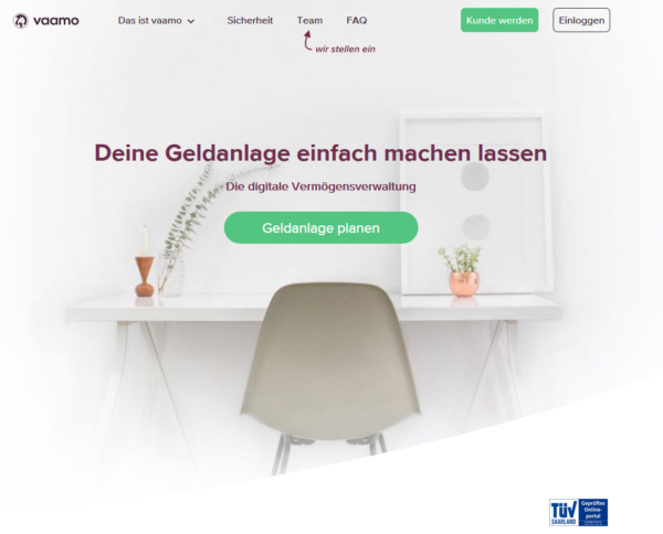 Der Webauftritt von vaamo
