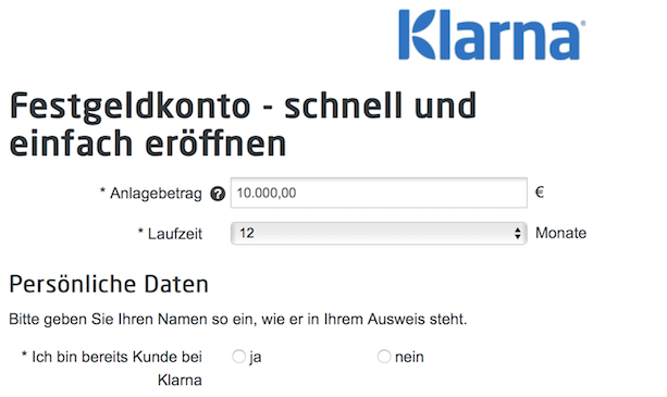 Klarna Kontoeröffnung