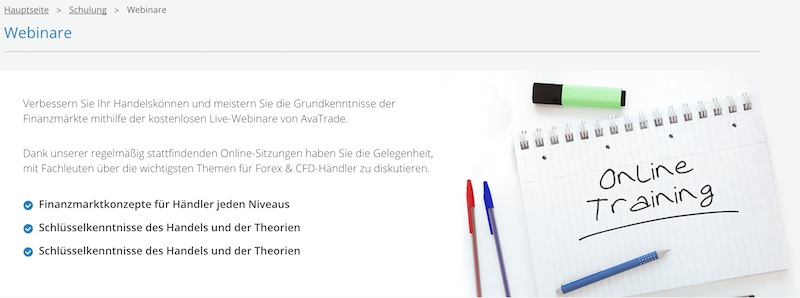 AvaTrade Webinare