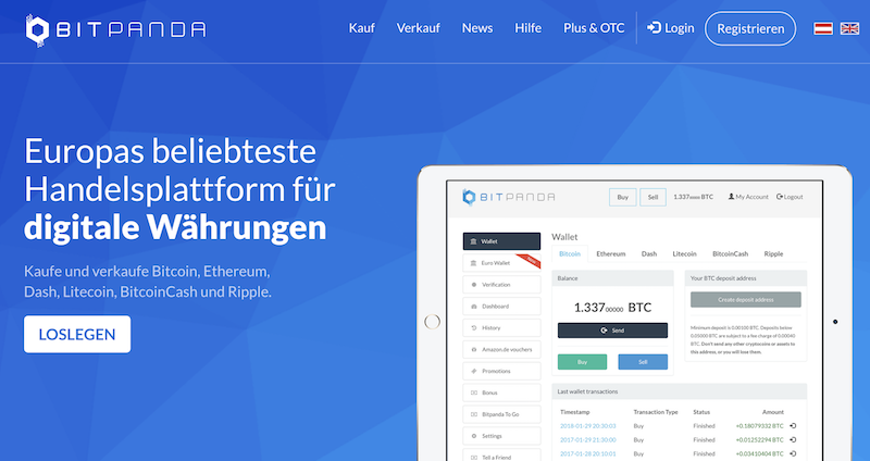 BitPanda Hompage