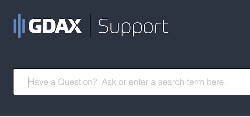 GDAX Support