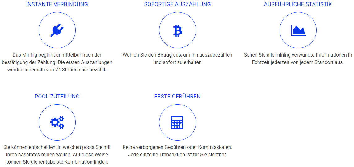 HashFlare Funktionsübersicht