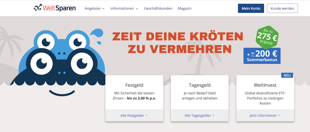 WeltInvest Webseite