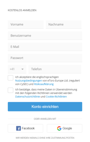 eToro Konto eröffnen